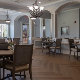 lounge area with modern decor and ample seating